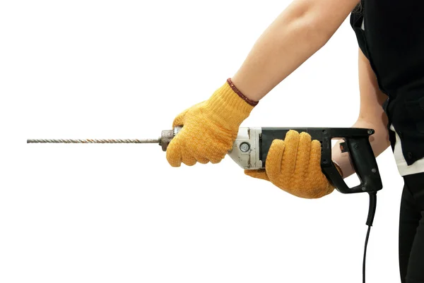 Hand with a drill — Stock Photo, Image