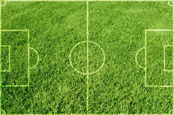 Ποδόσφαιρο πράσινο γρασίδι — Φωτογραφία Αρχείου