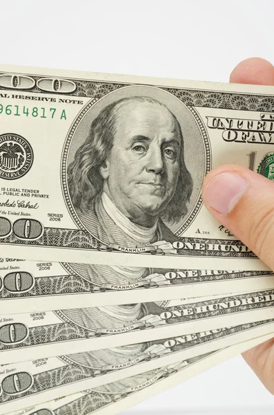 Dolar ile el — Stok fotoğraf