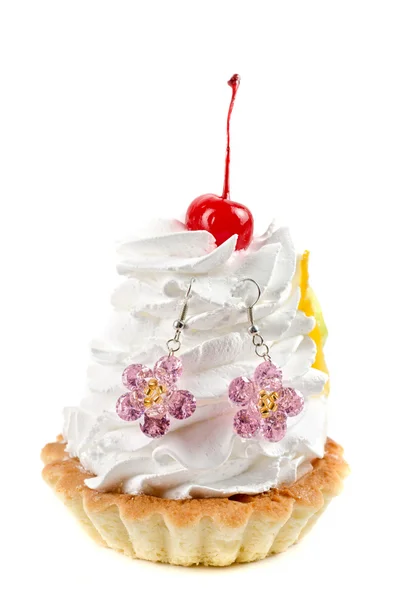 Cupcake e jóia — Fotografia de Stock