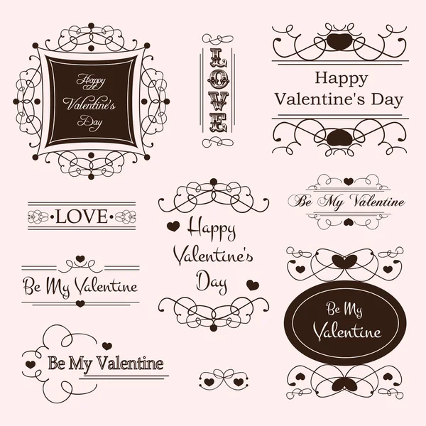 Valentinstag dekorative Etiketten — Stockvektor