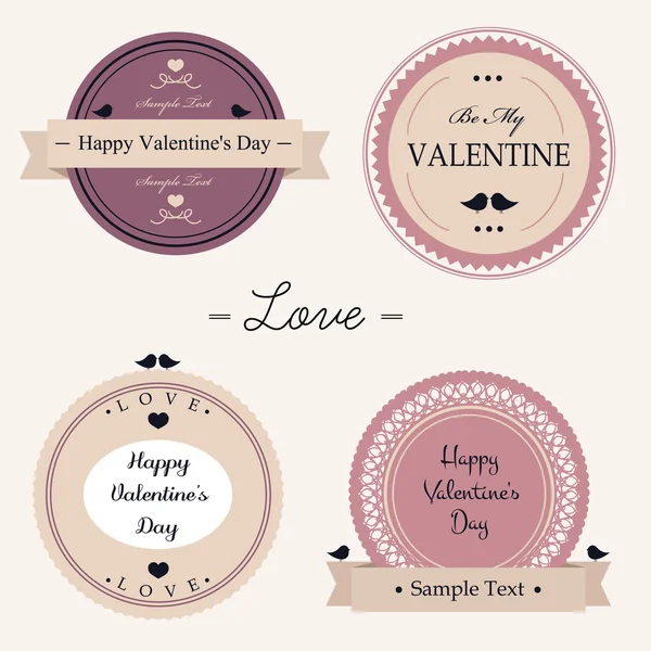Étiquettes vintage Saint Valentin — Image vectorielle
