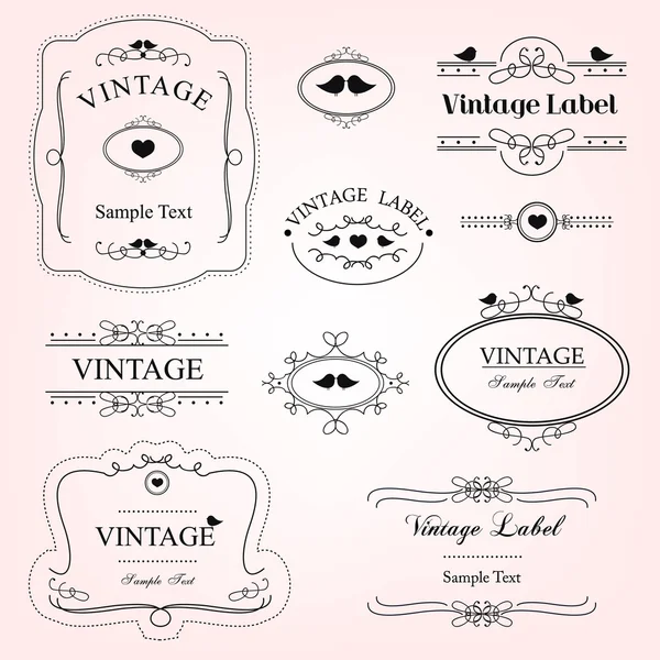 Vintage decorative labels — Stock Vector