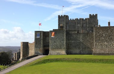 Dover Castle in Kent county distant shot clipart