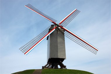 Windmill in Bruges, Belgium clipart