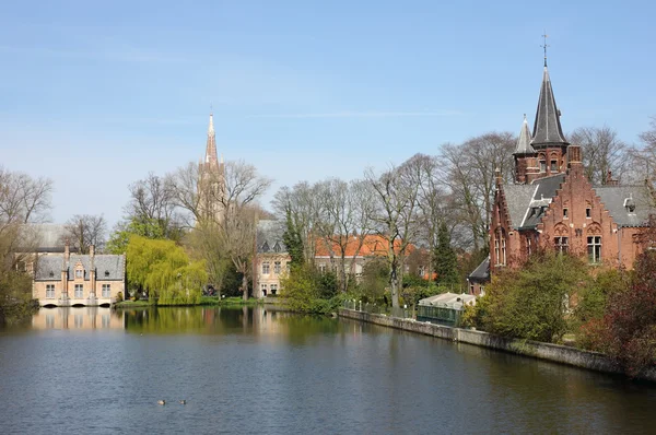 Minnewater Bruges'deki belguim — Stok fotoğraf