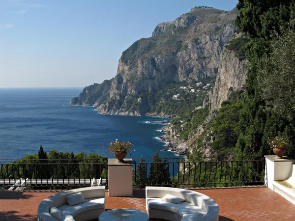 Ostrov capri - Pěkná terasa pohled — Stock fotografie
