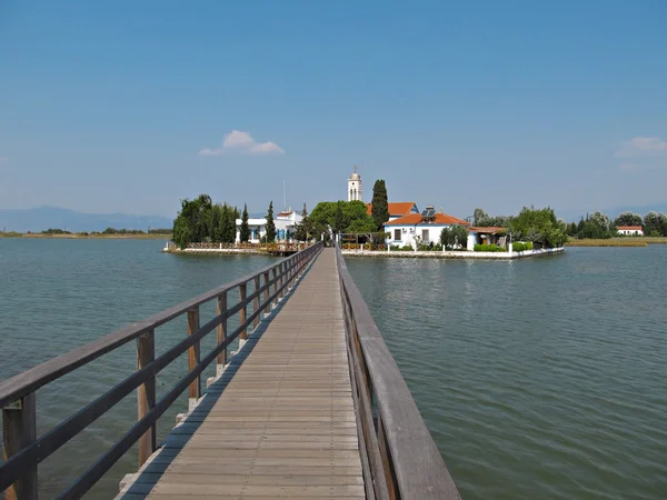 stock image Saint Nikolas Monastery near Porto Lagos.