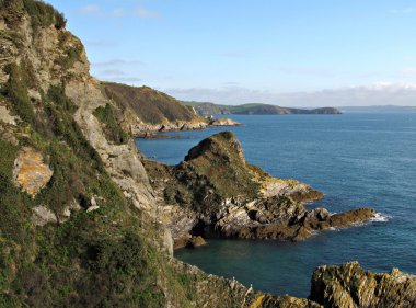 cornwall kayalıklardan yakınındaki mevagissey, İngiltere