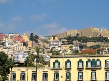 Naples colorful city view clipart