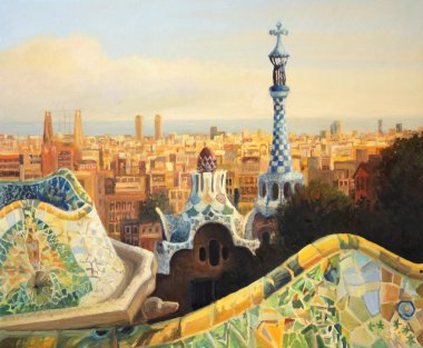 Barcelona Park Guell clipart