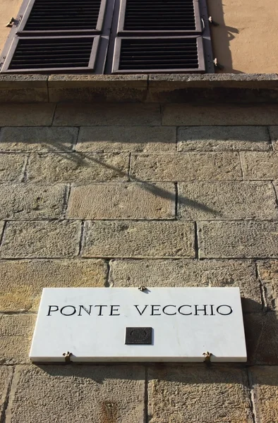 stock image Ponte vecchio plaque in Florence