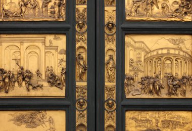 Doors of Paradise detail of The Florence Baptistry clipart