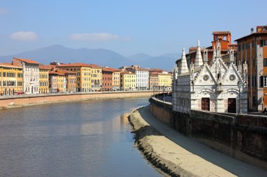 Pisa Riverside View with the church Santa Maria della Spina clipart