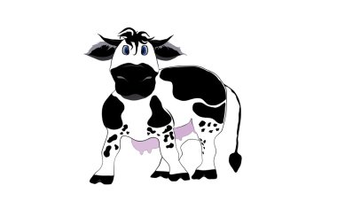 Illustration of a holstein cow clipart