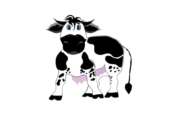 中国荷斯坦奶牛的插图 — 图库照片