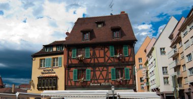 Ortaçağ lokantası - colmar, alsace, Fransa