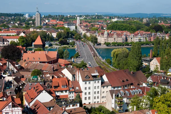 Centrum města Konstanz a most — Stock fotografie