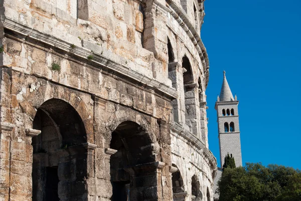 Coliseum duvara yakın çekim — Stok fotoğraf