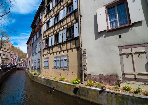 Colmar am Wasser mittelalterliche Häuser — Stockfoto