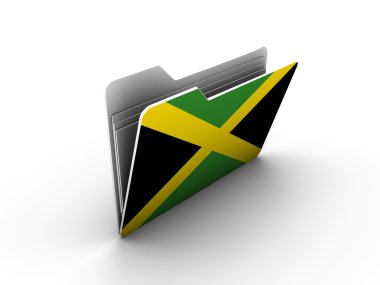 Folder icon with flag of jamaica clipart