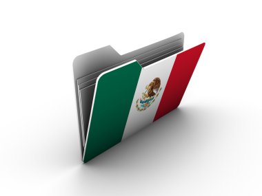 Folder icon with flag of mexico clipart