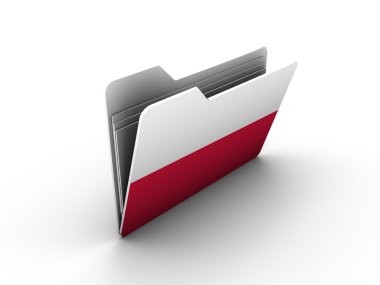 Folder icon with flag of poland clipart