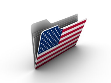 Folder icon with flag of usa clipart