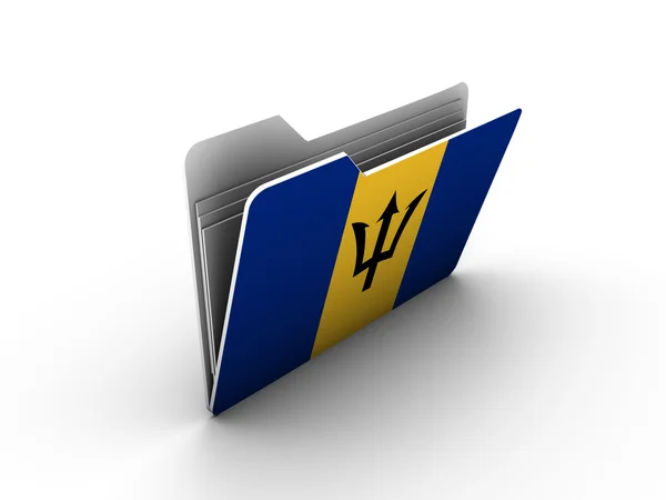 Folder icon with flag of barbados — Stock Photo, Image