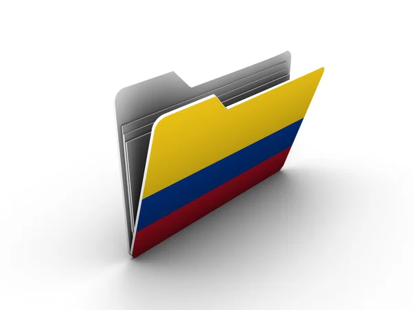 Folder icon with flag of colombia — Stock Photo, Image