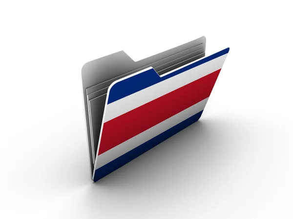 Folder icon with flag of costa rica — Stock Photo, Image
