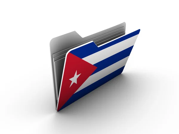 キューバの旗の付いたフォルダー アイコン — ストック写真