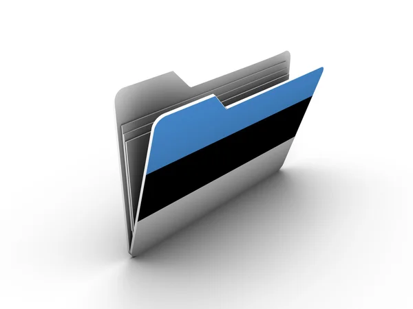 Folder icon with flag of estonia — Stock Photo, Image