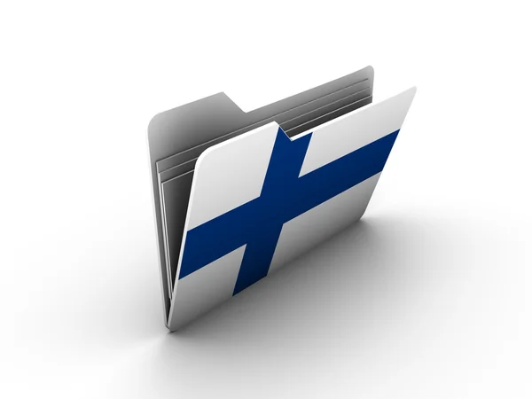 Ícone de pasta com bandeira da Finlândia — Fotografia de Stock