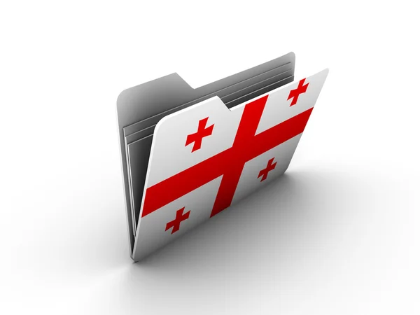 Folder icon with flag of georgia — Stock Photo, Image