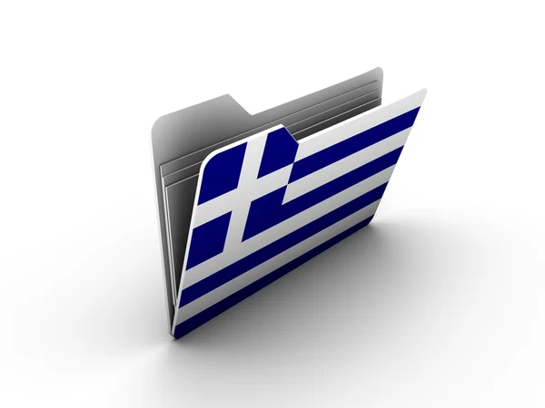 stock image Folder icon with flag of greece