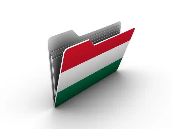 ハンガリーの旗の付いたフォルダー アイコン — ストック写真