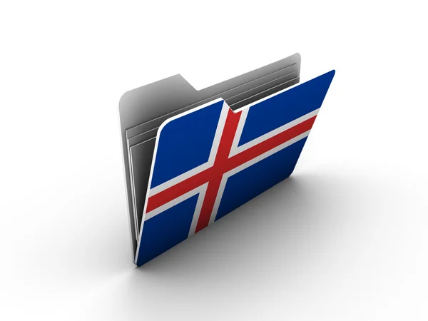Ikona složky s vlajkou Islandu — Stock fotografie