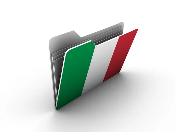 Icono de carpeta con bandera de italia — Foto de Stock