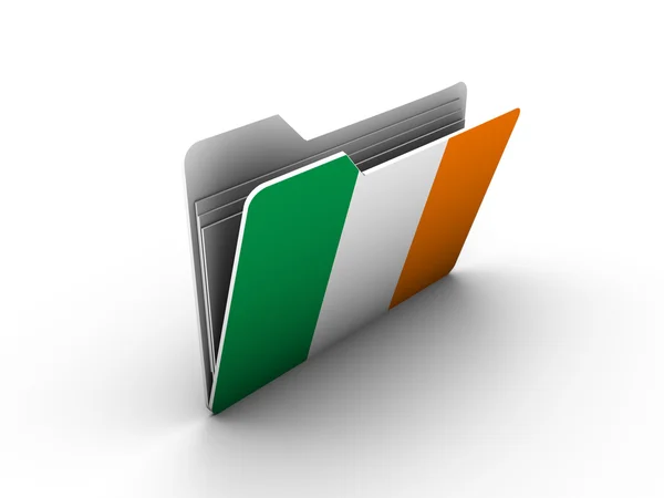 Icono de carpeta con bandera de Irlanda — Foto de Stock