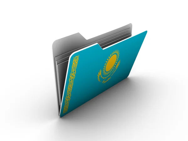 Folder icon with flag of kazakhstan — Stock Photo, Image