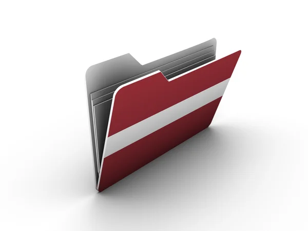 Icône de dossier avec drapeau de latvia — Photo