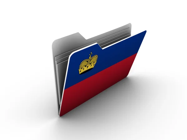 Icona della cartella con bandiera del Liechtenstein — Foto Stock