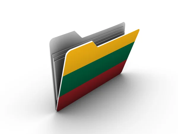 リトアニアの旗の付いたフォルダー アイコン — ストック写真