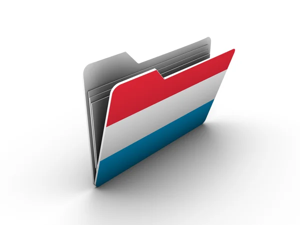 Folder icon with flag of luxembourg — Stok Foto