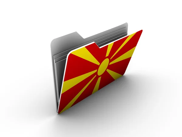 Icono de carpeta con bandera de macedonia — Foto de Stock