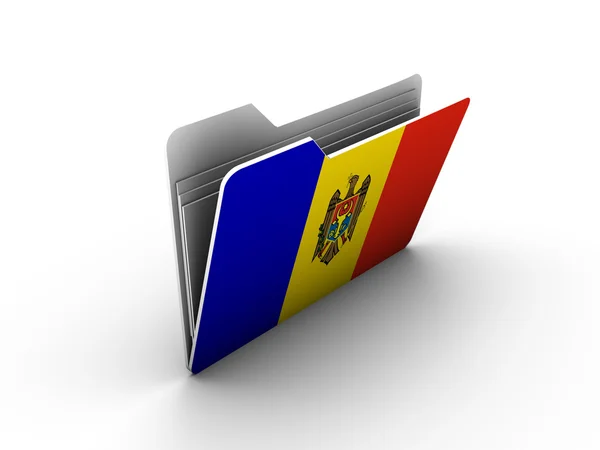 Ícone de pasta com bandeira da Moldávia — Fotografia de Stock