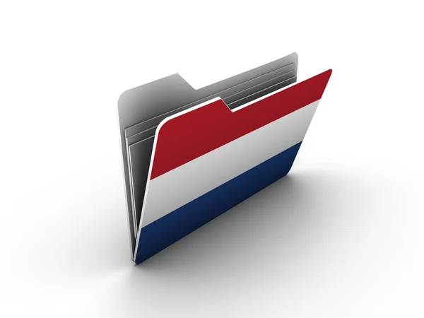 Hollanda bayrağı ile klasör simgesi — Stok fotoğraf