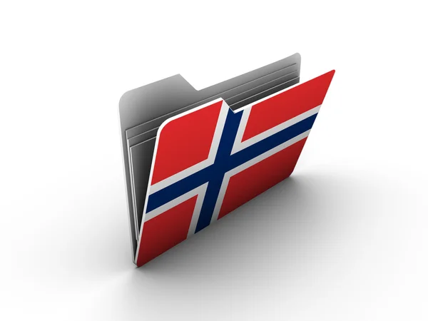 Ikony folderu z banderą Norwegii — Zdjęcie stockowe