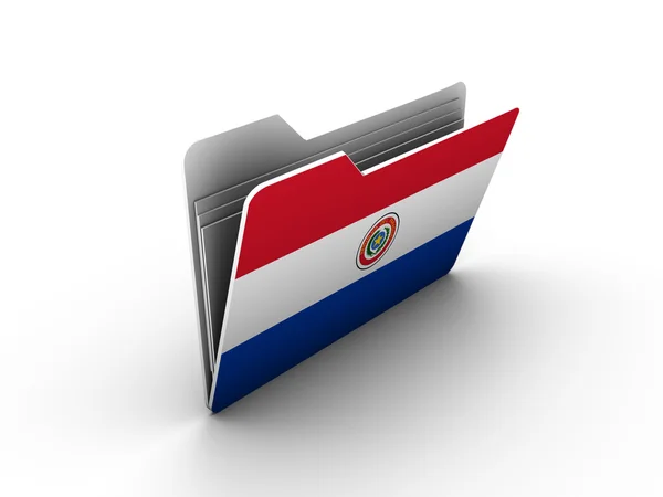 Ikon folder dengan bendera paraguay — Stok Foto
